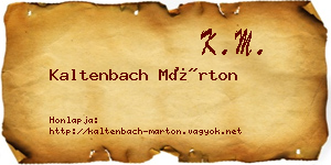 Kaltenbach Márton névjegykártya