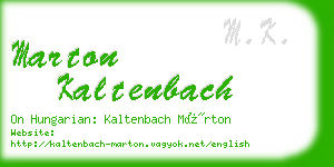 marton kaltenbach business card